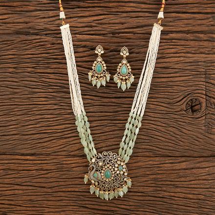 Kundan Designer Pendant Set With Victorian Plating