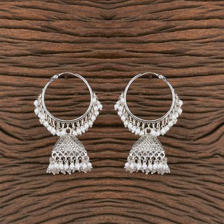 Antique Jhumki With Rhodium Plating