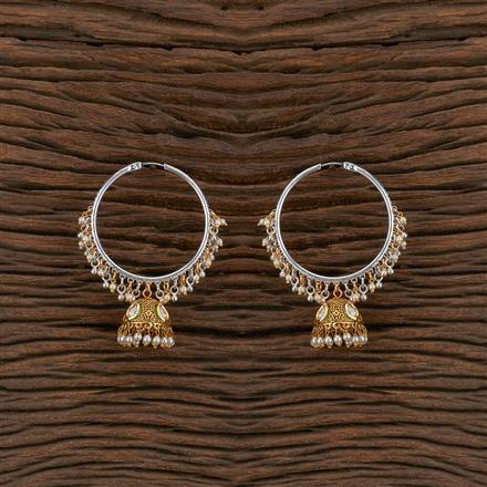 Antique Pearl Earring With 2 Tone Plating