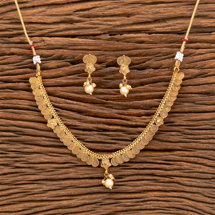 Antique Moti Necklace With Gold Plating