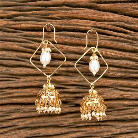Antique Moti Jhumki With Gold Plating