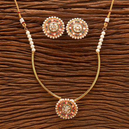 Kundan Stiff Necklace With Gold Plating