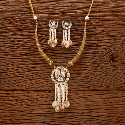 Kundan Stiff Necklace With 2 Tone Plating
