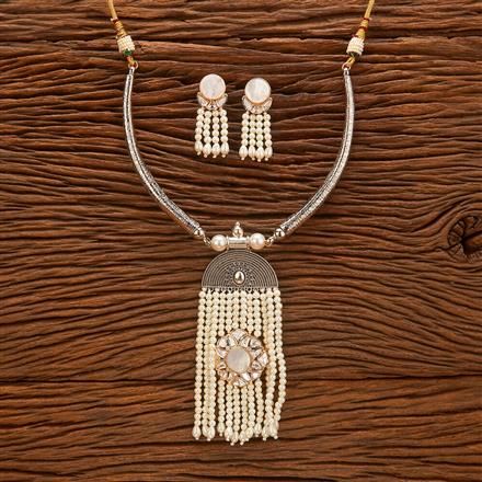 Antique Pearl Necklace With 2 Tone Plating