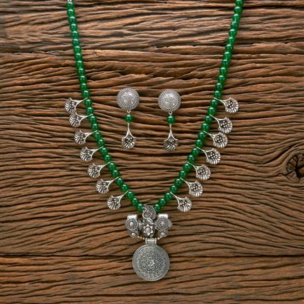Mala Pendant Set With Oxidised Plating