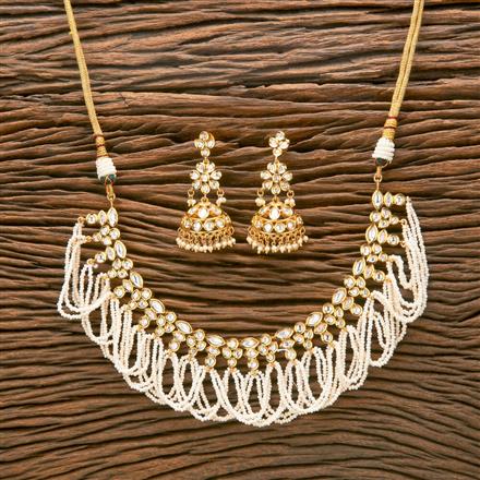 Kundan Moti Necklace With Gold Plating