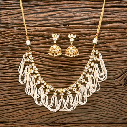 Kundan Pearl Necklace With Gold Plating