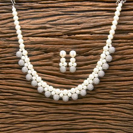 American Diamond Classic mala necklace With Gold Rhodium Plating