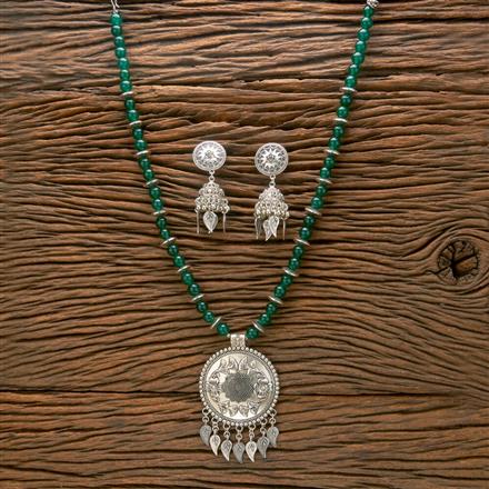 Mala Pendant Set With Oxidised Plating