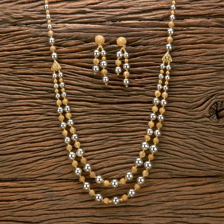 Oxidised Long Necklace With 2 Tone Plating