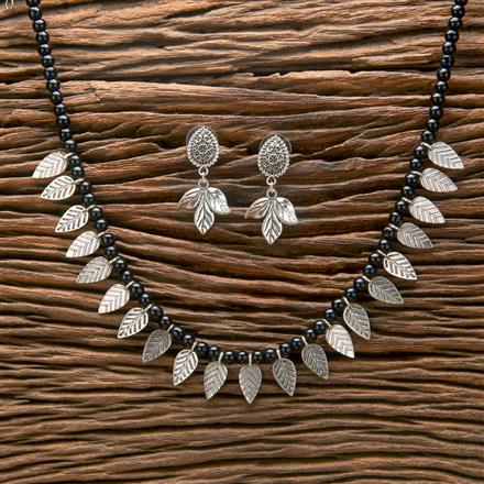 Mala Necklace With Oxidised Plating