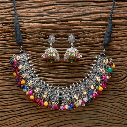 Classic Necklace With Oxidised Plating