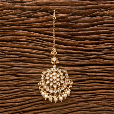 Kundan Pearl Tikka With Gold Plating