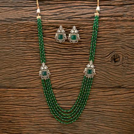 Kundan Long Necklace With Victorian Plating