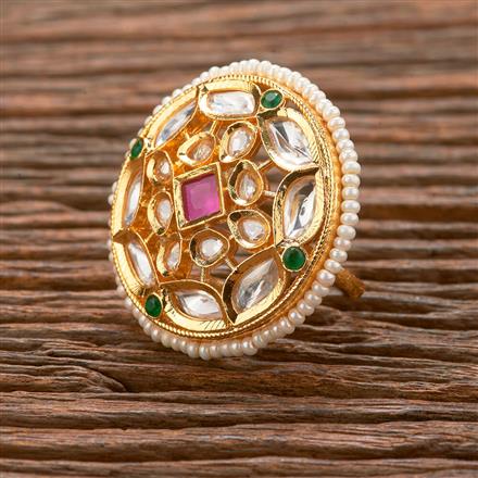 Antique Pearl Ring With Gold Plating