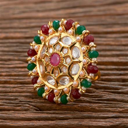 Antique Pearl Ring With Gold Plating