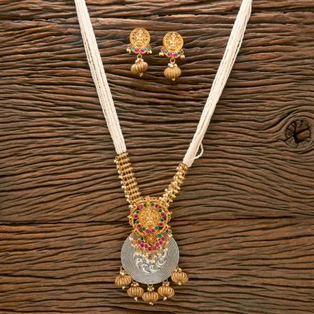 Antique Temple Necklace With Matte Gold Plating