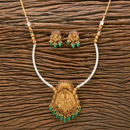 Antique South Indian Necklace With Matte Gold Plating