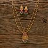 Antique Moti Pendant Set With Matte Gold Plating