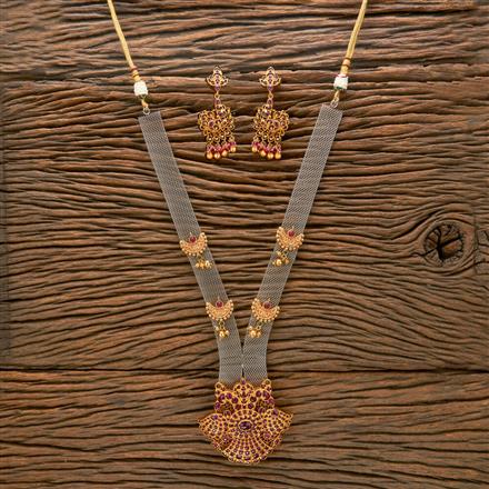 Antique Classic Necklace With Matte Gold Plating