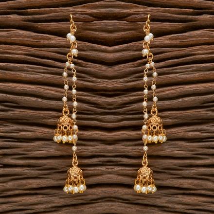 Antique Pearl Jhumki With Gold Plating