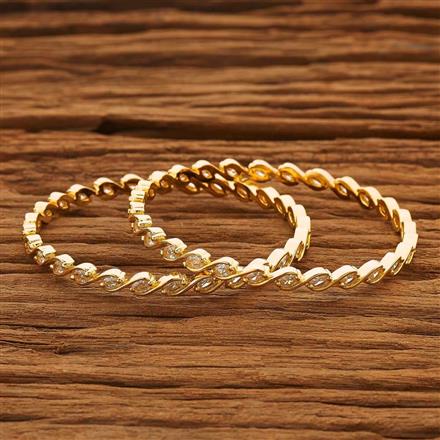 CZ 2 Pc Bangle with gold plating