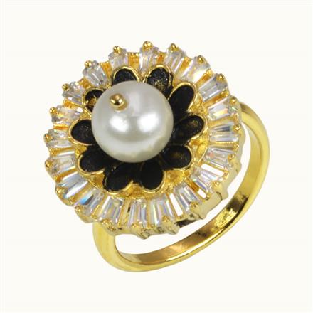 CZ Classic Ring with gold plating