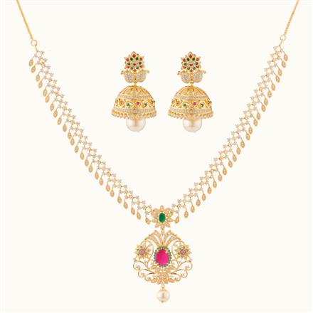 CZ Classic Necklace with gold plating