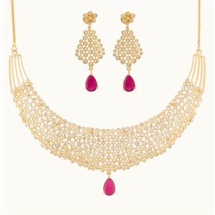 CZ Classic Necklace with gold plating