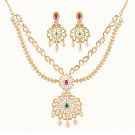 CZ Classic Necklace with gold plating