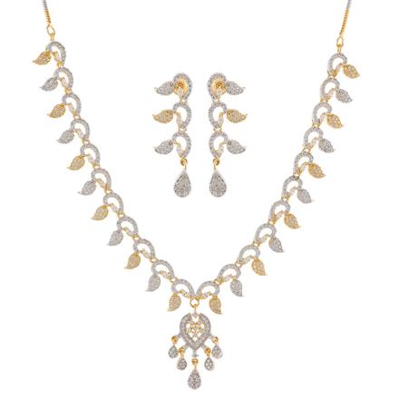CZ Classic Necklace with 2 tone plating