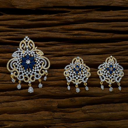 CZ Classic Pendant Set with 2 tone plating