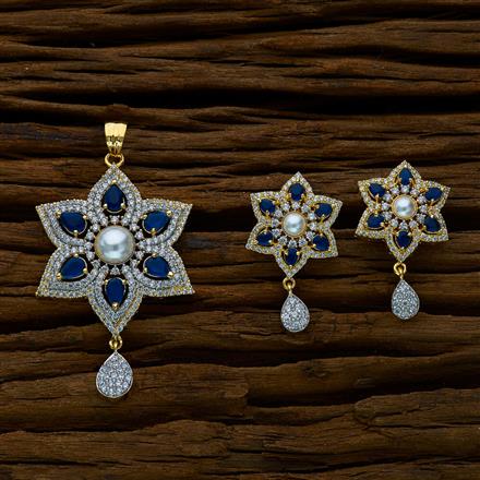 CZ Classic Pendant Set with 2 tone plating