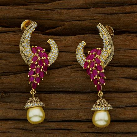 CZ Short Earring with gold plating