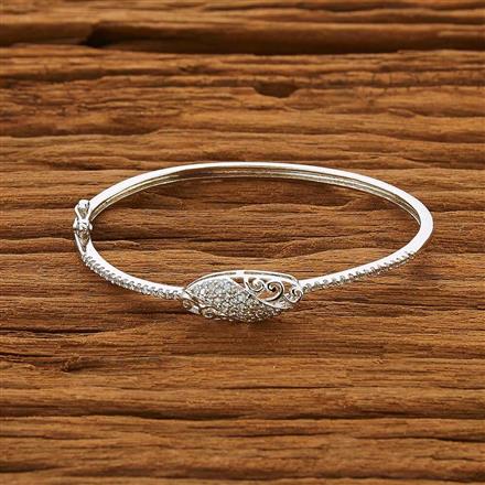 CZ Delicate Kada with rhodium plating