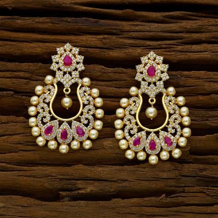 CZ Chand Earring with gold plating