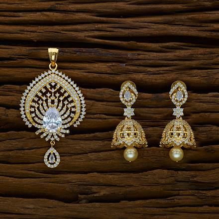 CZ Classic Pendant Set with gold plating