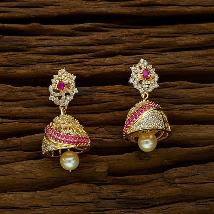 American Diamond Jhumki with gold plating