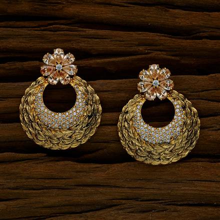 CZ Chand Earring with gold plating