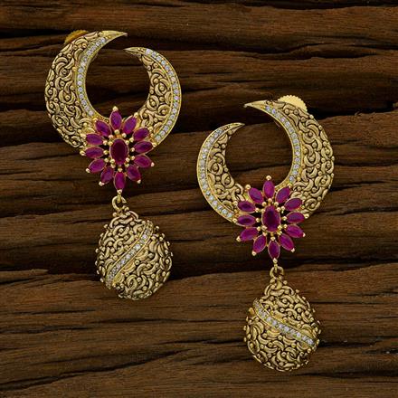 CZ Long Earring with gold plating