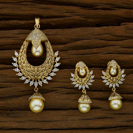 CZ Classic Pendant Set with gold plating