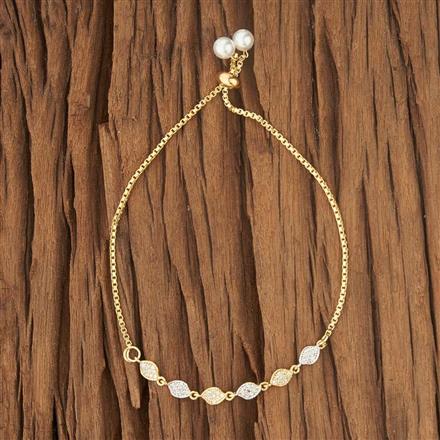 CZ Adjustable Bracelet with 2 tone plating