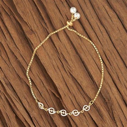 CZ Adjustable Bracelet with 2 tone plating