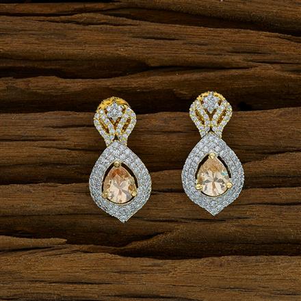 CZ Delicate Earring with 2 tone plating