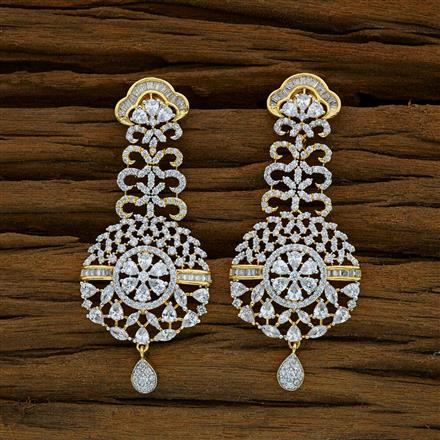 CZ Classic Earring with 2 tone plating