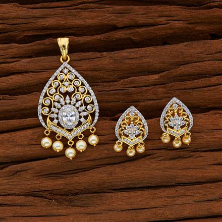 CZ Classic Pendant Set with 2 tone plating