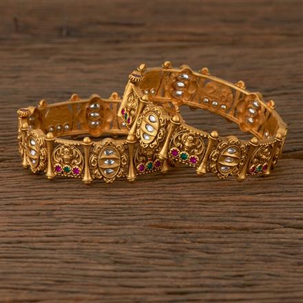 Antique Openable Bangles with Matte Gold Plating