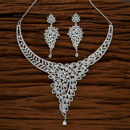 CZ Classic Necklace with rhodium plating