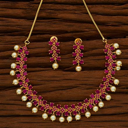 CZ Classic Necklace with gold plating