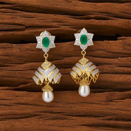 American Diamond Jhumki with 2 tone plating